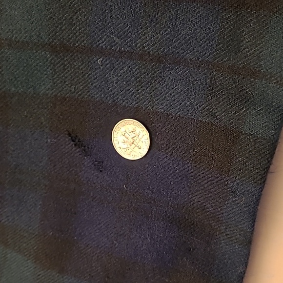 EUC VTG Saks Fifth Ave Black Label 100% Wool Navy/Green Satin Lined Jacket - Picture 16 of 16